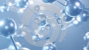 polylactic acid molecular structure 3d, flat model, thermoplastic polyester, structural chemical formula view from a microscope