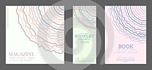 A polyline. A set of colored cover pages for a book, a catalog magazine photo