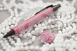 Polymer clay pen and keychain