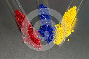 Polymer Granulate in test-glasses