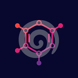 Polymer icon, monomer molecule model