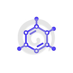 Polymer icon, monomer molecule vector