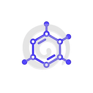 Polymer icon, monomer molecule vector photo