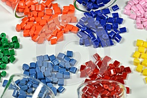 Polymer resins on white