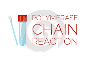 Polymerase chain reaction, coronavirus test, research and analysis, world quarantine. Illustration in flat style