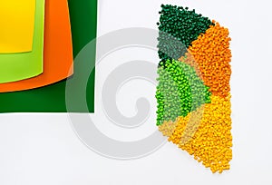 Polymeric dye. Plastic pellets. Colorant for the granules.