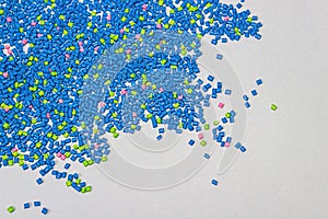 Polymeric dye. Plastic pellets. Colorant for the granules. Polymer beads