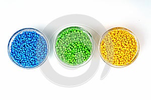 Polymeric dye. Plastic pellets. Colorant for plastics. Pigment in the granules