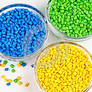 Polymeric dye. Plastic pellets. Colorant for plastics. Pigment in the granules