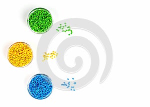 Polymeric dye. Plastic pellets. Colorant for plastics. Pigment in the granules