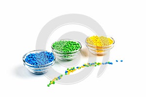 Polymeric dye. Plastic pellets. Colorant for plastics. Pigment in the granules