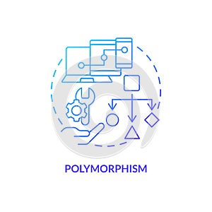 Polymorphism blue gradient concept icon