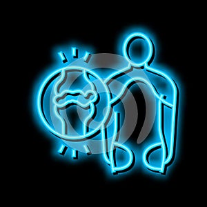 polymyalgia rheumatica neon glow icon illustration