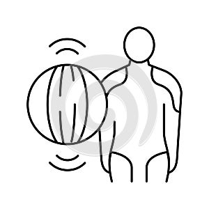 polymyositis muscle problem line icon vector illustration