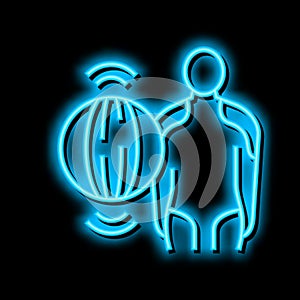 polymyositis muscle problem neon glow icon illustration