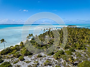 Polynesia Cook Island aitutaki lagoon tropical paradise aerial view