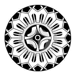 Polynesian circle tattoo design.  Aboriginal samoan. Vector illustration