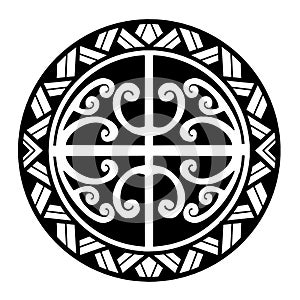 Polynesian circle tattoo design.  Aboriginal samoan. Vector illustration