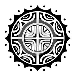 Polynesian circle tattoo design.  Aboriginal samoan. Vector illustration