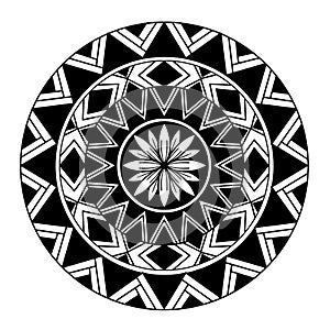 Polynesian circle tattoo design.  Aboriginal samoan. Vector illustration