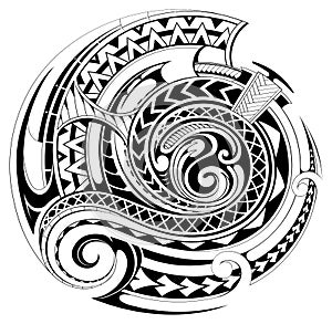 Polynesian ethnic style tattoo