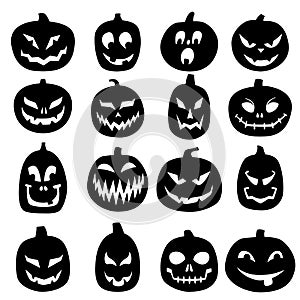 Jack O Lantern Carved Pumpkin Icons photo