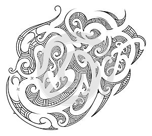 Polynesian ornament with ethnic elements