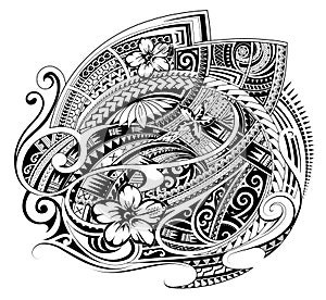 Polynesian style ornament as a print design or fabric