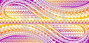 Polynesian style ornament colorful print