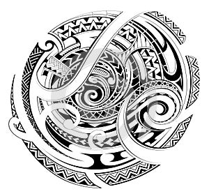 Polynesian style ornament for tribal tattoo design