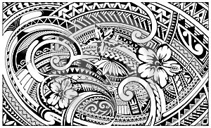 Polynesian style ornament for tribal tattoo design