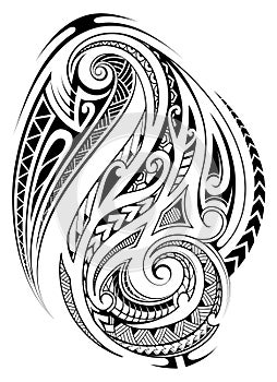Polynesian style tattoo design. Good for ink on body and print usage