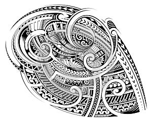 Polynesian style tribal design. For tattoo and prints