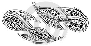Polynesian style tribal tattoo design