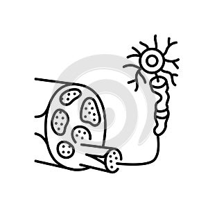 Polyneuropathy line black icon. Sign for web page, mobile app photo