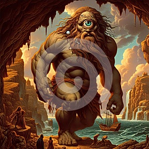 Polyphemus, the mythical cyclops son of the sea god Poseidon