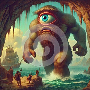 Polyphemus, the mythical cyclops son of the sea god Poseidon