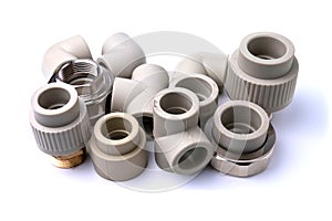 Polypropylene couplings for welding pipes on white