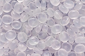 Polypropylene granule close-up background texture