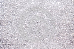 Polypropylene granule close-up background texture