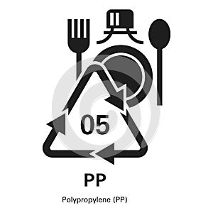 Polypropylene icon, simple style