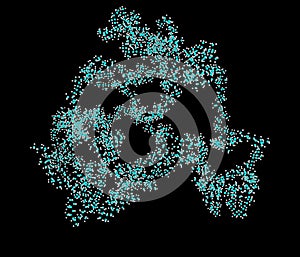 Polypropylene molecular model isolated on black
