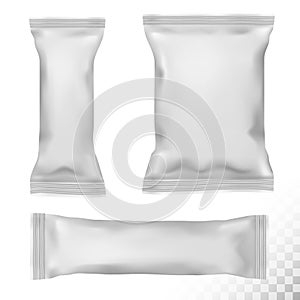 Polypropylene package on transparent background. photo