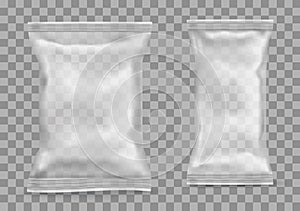 Polypropylene package on transparent background.