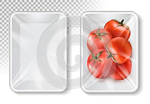 Polypropylene plastic packaging for vegetables photo