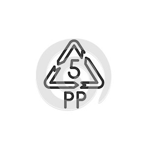 Polypropylene quality line icon