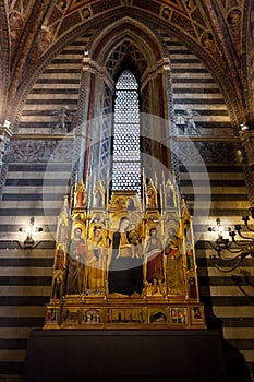 Polyptych of San Stefano, Andrea Vanni, Baptistery , Duomo, Siena, Tuscany, Italy photo