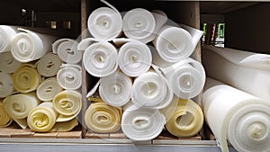 Polystyrene sealing foam in rolls for building and furniture material
