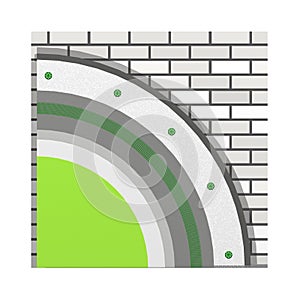 Polystyrene wall insulation 3d scheme
