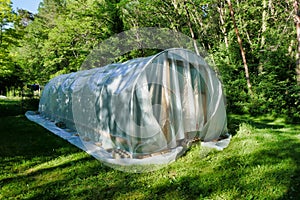 Polytunnel under construction